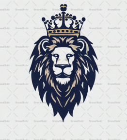 Majestätischer Löwe und Krone